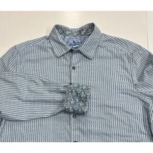 Robert Graham Classic Fit Striped Embroidered Paisley Shirt Men’s XL Colorful